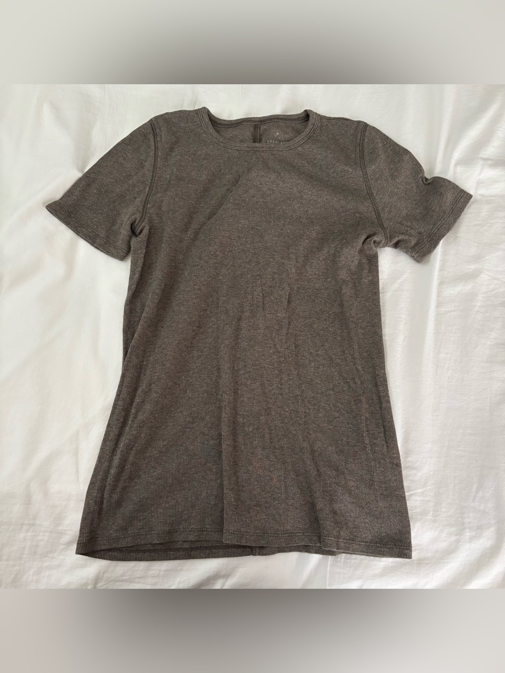 Everlane Luxe Rib Crew Tee MEDIUM Brown